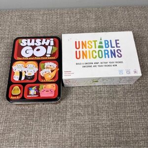 Sushi Go & Unstable Unicorns Card Family Fun Games Lot
